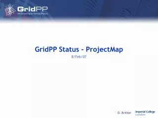 GridPP Status - ProjectMap