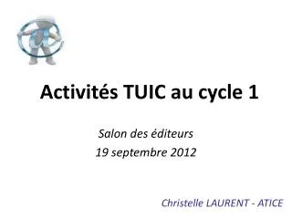 activit s tuic au cycle 1