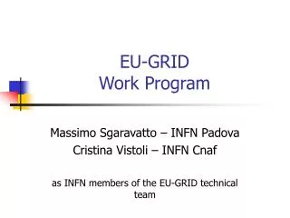 EU-GRID Work Program
