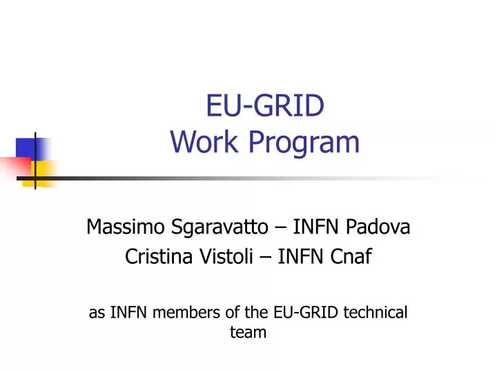 eu grid work program