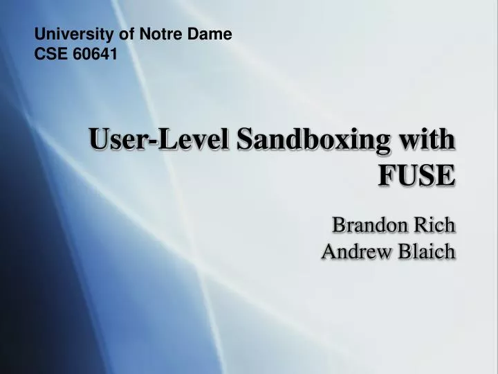 user level sandboxing with fuse