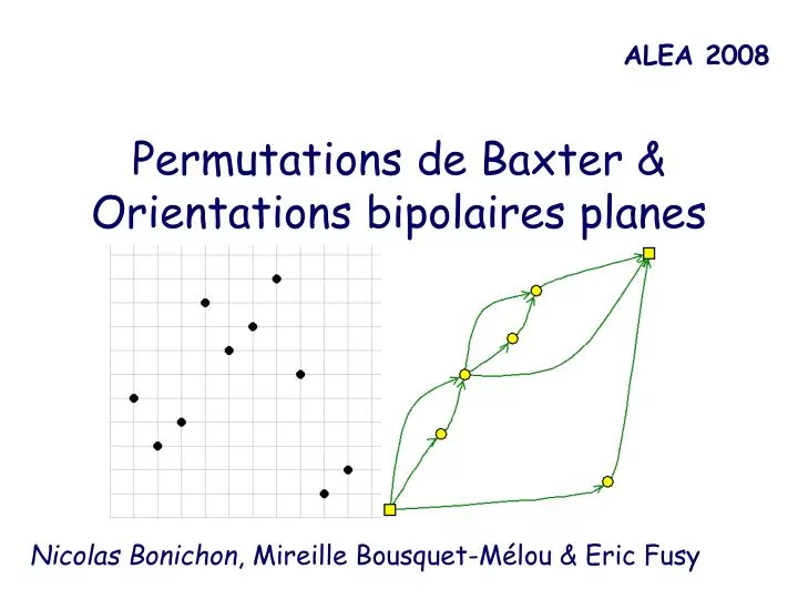 permutations de baxter orientations bipolaires planes