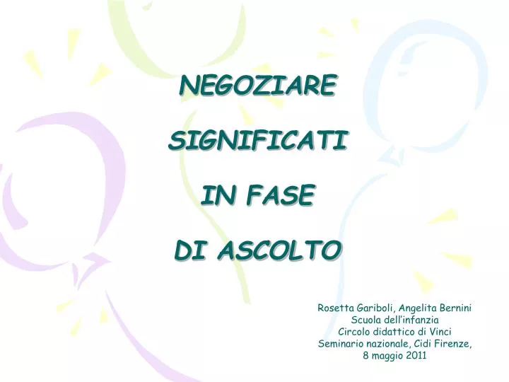 negoziare significati in fase di ascolto