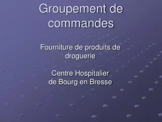 groupement de commandes