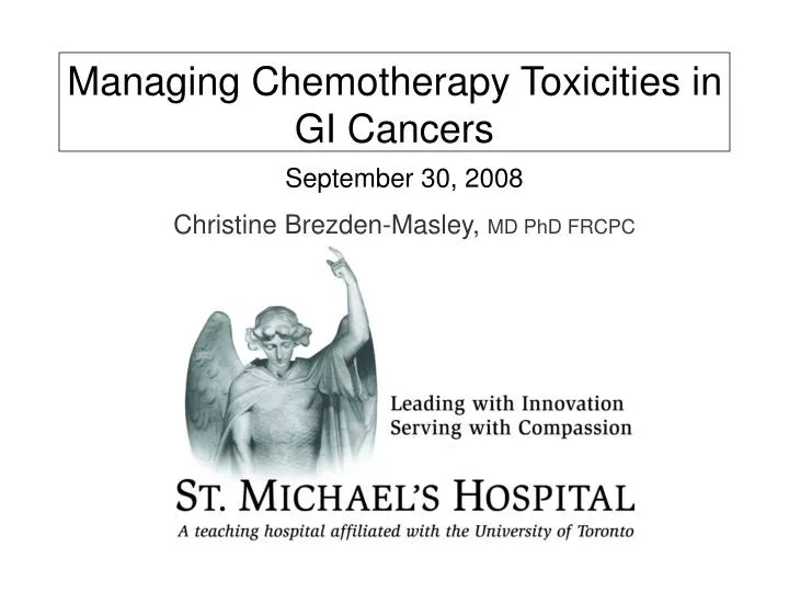 managing chemotherapy toxicities in gi cancers