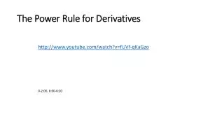 The Power Rule for Derivatives