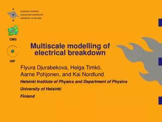 Multiscale modelling of electrical breakdown