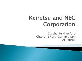 Keiretsu and NEC Corporation