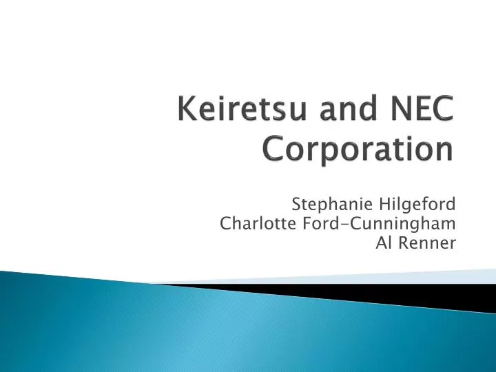 keiretsu and nec corporation