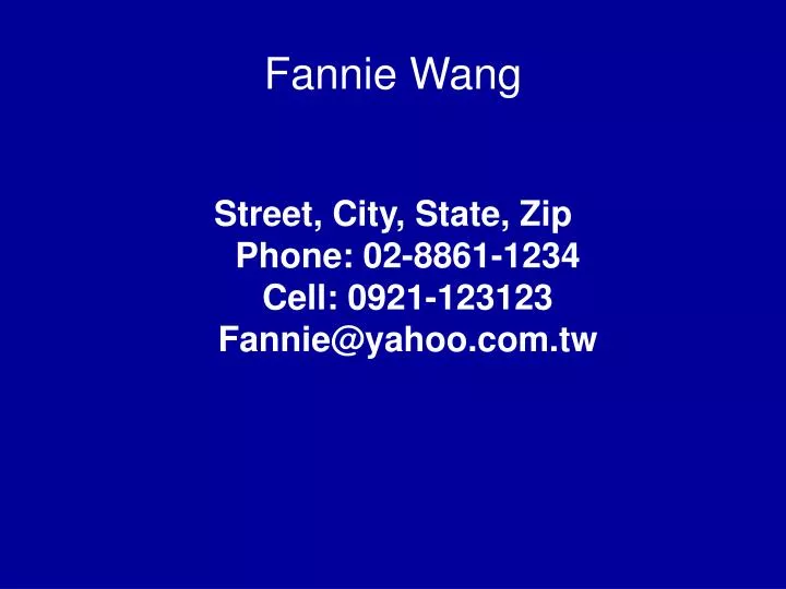 fannie wang