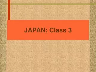 JAPAN: Class 3