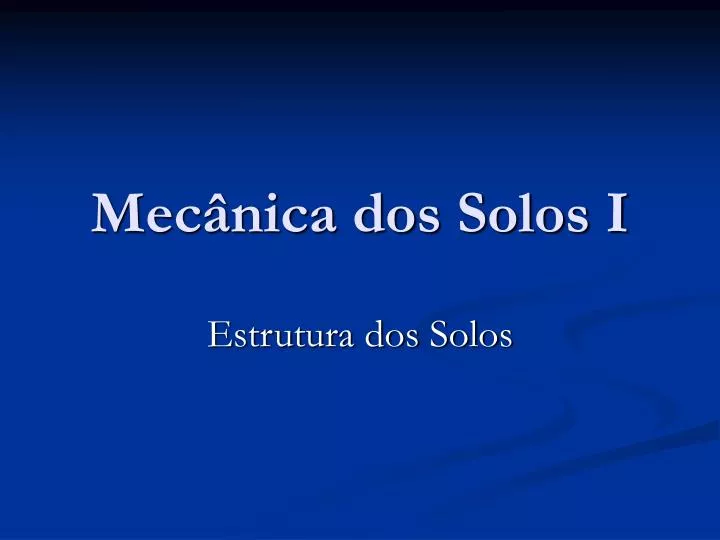 mec nica dos solos i