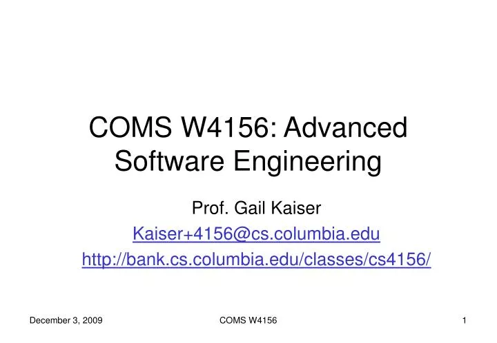 coms w4156 advanced software engineering