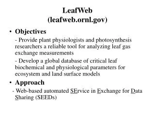 LeafWeb (leafweb.ornl)
