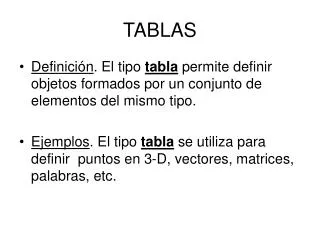 tablas