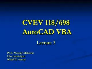 CVEV 118/698 AutoCAD VBA