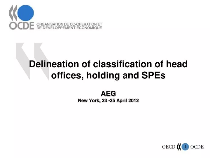 delineation of classification of head offices holding and spes aeg new york 23 25 april 2012