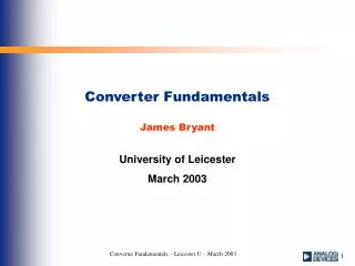 Converter Fundamentals James Bryant