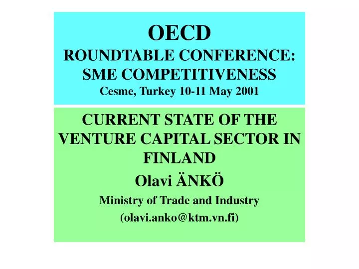 oecd roundtable conference sme competitiveness cesme turkey 10 11 may 2001