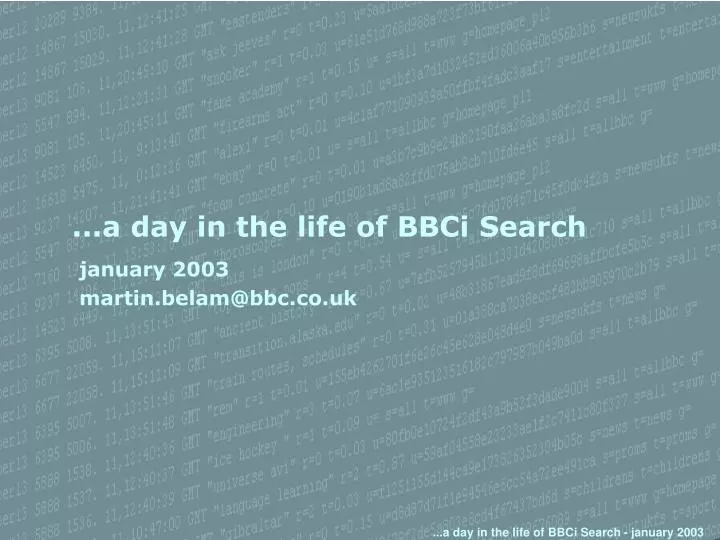 a day in the life of bbci search