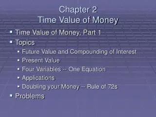 Chapter 2 Time Value of Money