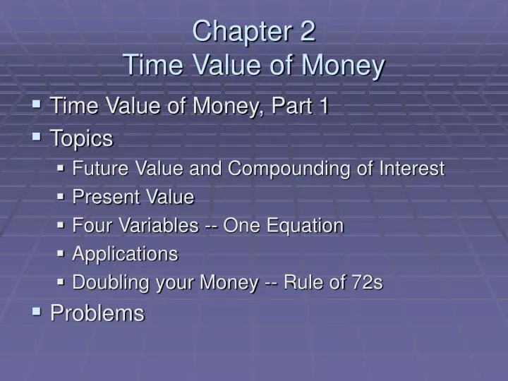 chapter 2 time value of money