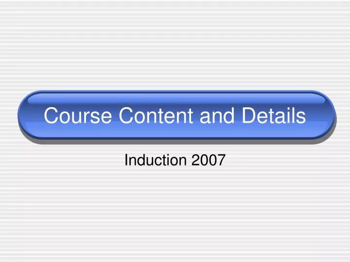 course content and details