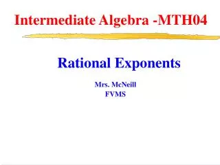 Rational Exponents