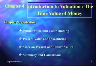 ? Future Value and Compounding ? Present Value and Discounting