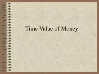 time value of money