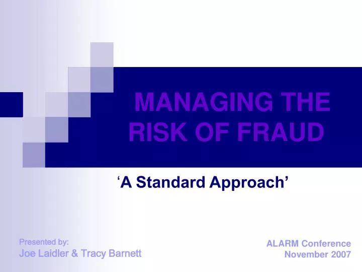 managing the risk of fraud