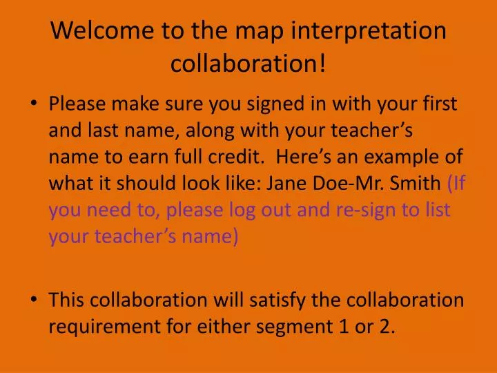 welcome to the map interpretation collaboration