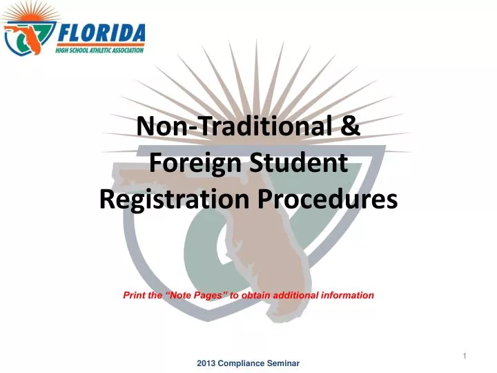 non traditional foreign student registration procedures