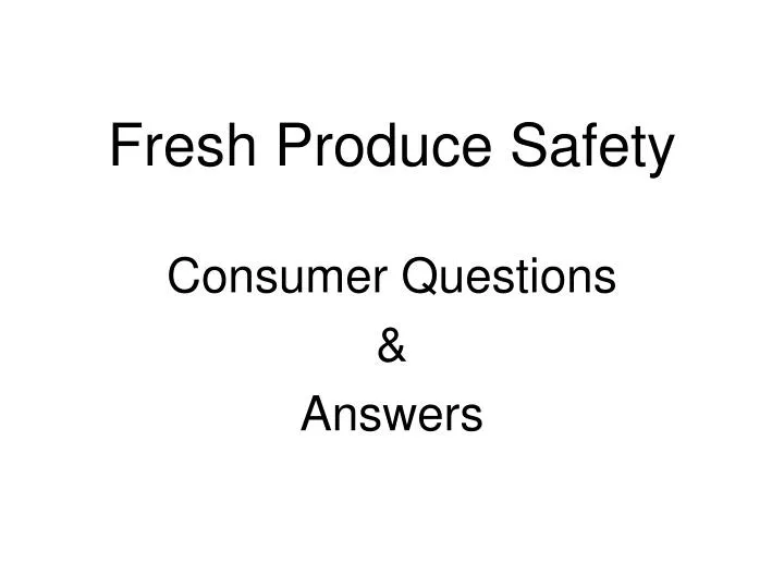 fresh produce safety