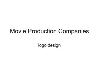 Movie Production Companies
