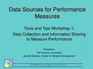 Data Sources for Performance Measures