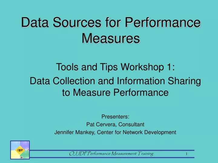 data sources for performance measures