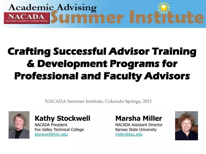 crafting successful advisor training development programs for professional and faculty advisors