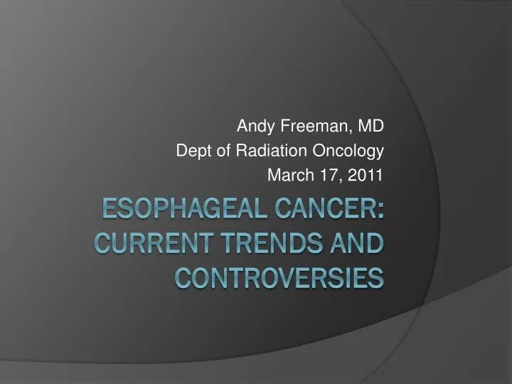 andy freeman md dept of radiation oncology march 17 2011