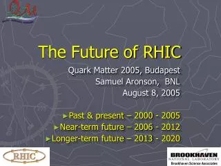 The Future of RHIC