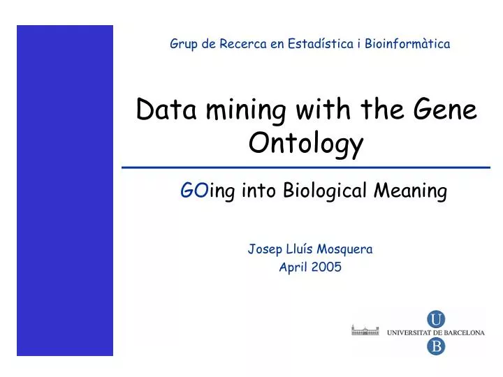 data mining with the gene ontology