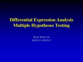 Differential Expression Analysis Multiple Hypotheses Testing