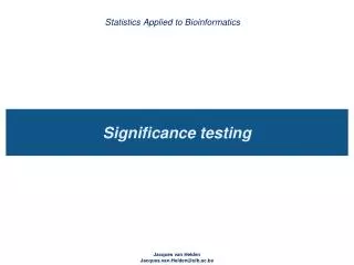 Significance testing