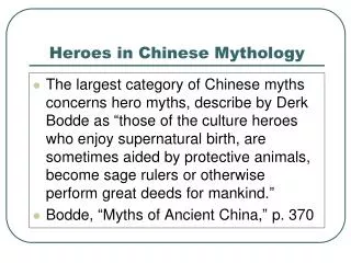 Heroes in Chinese Mythology