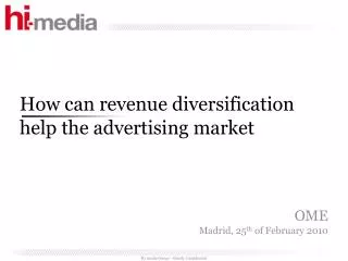 How can revenue diversification help the advertising market