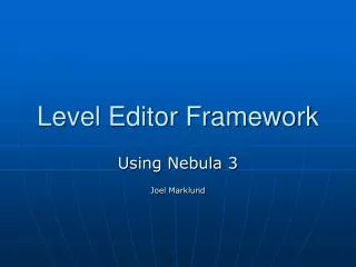 Level Editor Framework