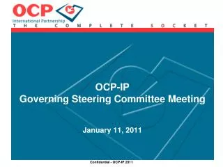 OCP-IP Governing Steering Committee Meeting January 11, 2011