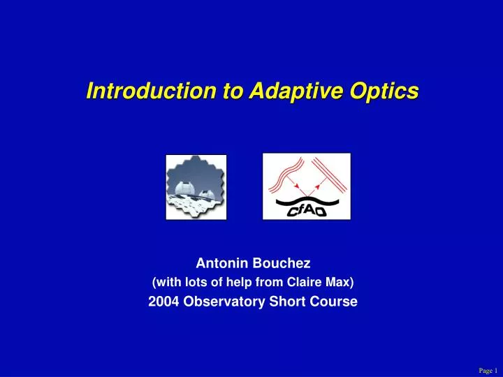 introduction to adaptive optics