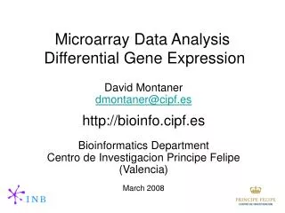 Microarray Data Analysis Differential Gene Expression