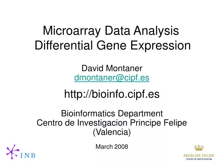 microarray data analysis differential gene expression
